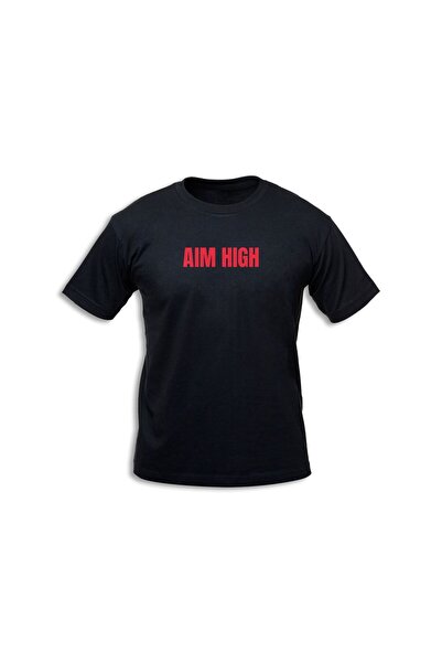 NOWUP NUTRITION Aim High - Siyah Erkek Sporcu Tshirti