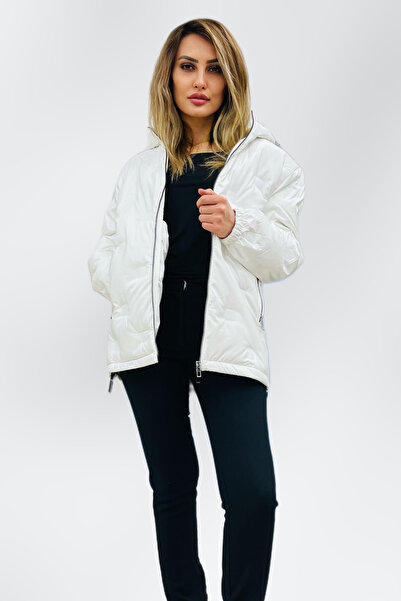 Kayra Desenli Kapuşonlu Mont 27012-24