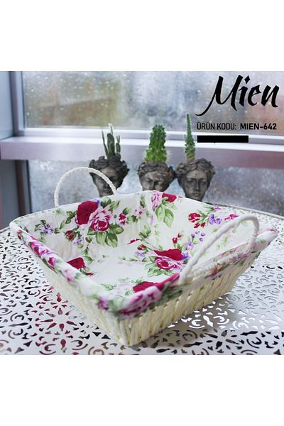 MİEN سلة خبز من الخوص المربعة من Mien