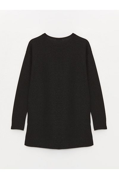 LC Waikiki Oversize dámská tunika - kulatý výstřih, hladký dlouhý rukáv