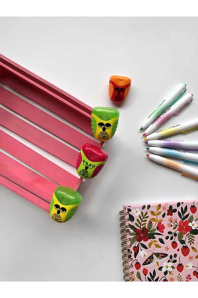 ÖZ KIRTASİYE Öz Kırtasiye Y-plus Polka Double Blade Pencil Sharpener 1 Piece
