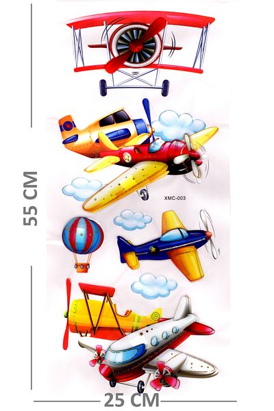Limmy Autocolant de perete Autocolant 3D în relief, Autocolant de perete 3d (XMC003) 55x25 cm - Avion