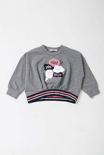 Tinymuyt Kız Çocuk Nakışlı Beli Lastikli Sweatshirt