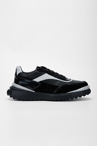 Valmenti Men's Black\Grey Genuine Leather Sneakers & Sports Shoes