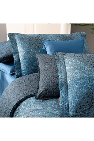 Sarev Brenzo Cotton Satin Double Duvet Cover Set Blue