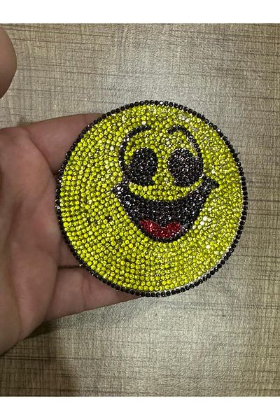 Gönülden Tasarım 8X8 CM FERĂȚĂ ADESIVĂ SMILE FACE SMILE PATCH PATCH ACCESORIUL HOBIE DE CUSUT