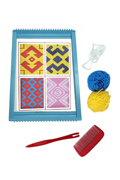 HOBBYRONS Plastik Halı Dokuma, Dokuma Tezgahı Seti, Kasnak