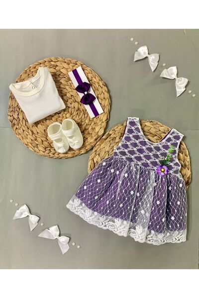 Petite Ponpon Baby Pompom Baby Girl Newborn Gift Mevlüt Dress Baby Mevlüt Dress
