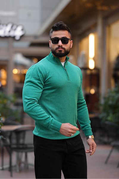 BASEL.CO МЪЖКИ ПУЛОВЕР SLIM FIT С ПОЛУЦИП
