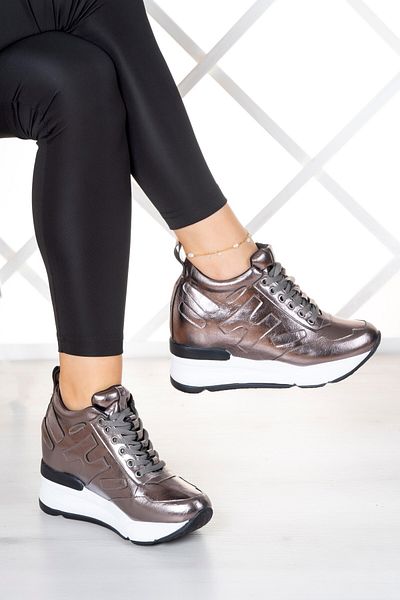 Erkan Saçmacı Maria Gri Vegan Hidden Wedge Sneakers