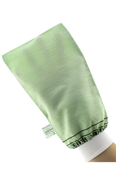 Kelebek Kese Thin Pore Butterfly Green Cuffed Bathroom Bridal Dowry Spa and Bath Washcloth for Sensitive Skin