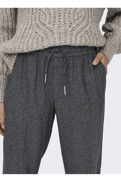 ONLY Yüksek Bel Normal Gri Kadın Pantolon ONLSHAY HW HB PULL-UP PANT TLR