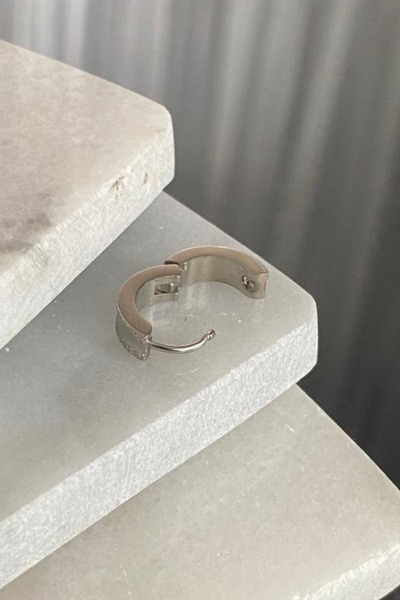 Jaida Moda Unisex 316l Surgical Steel Glitter Model Hoop Earrings