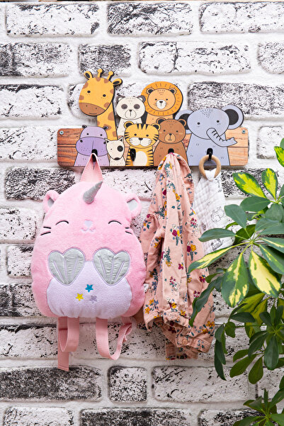 Genel Markalar Çocuk Odası Duvar Askılığı 4 Askılı Montessori Doğal Ahşap Uv ...