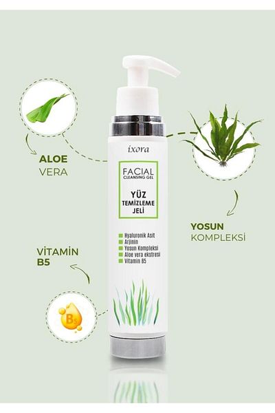 Ixora 200 ml Moisturizing Facial Cleansing Gel with Acid, Aloe Vera and Algae