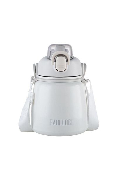 Weather Forecast 304 L Steel White 650 ml Water Bottle with Strap and Straw