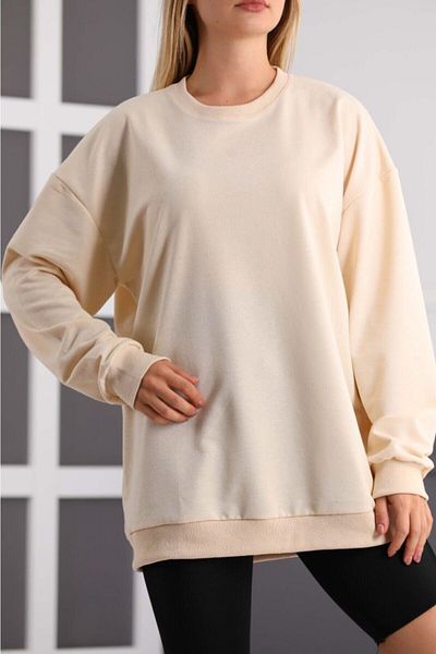 İmpavido impavido- Unisex Cream Oversize Cream φούτερ