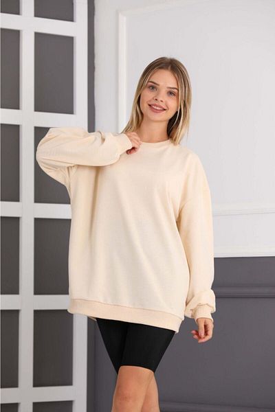 İmpavido impavido- Unisex Cream Oversize Cream φούτερ