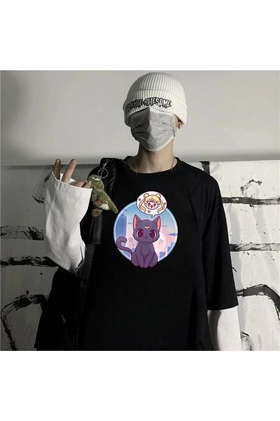 Touz Sailor Moon Unisex Oversize Fake Sleeves Λευκό T-Shirt