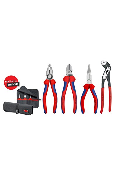 Knipex 00 19 56 SET (PENSE, KARGABURUN, YAN KESKİ, FORT PENSE)