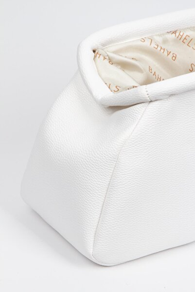 BAHELS Geantă portofoliu din piele albă Trend pentru femei