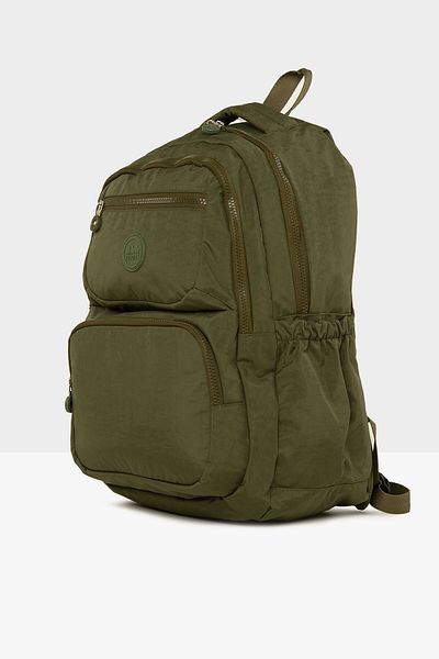 Bagmori Khaki Women's Large Pocket Parachute Backpack with Snap Pocket M000008198