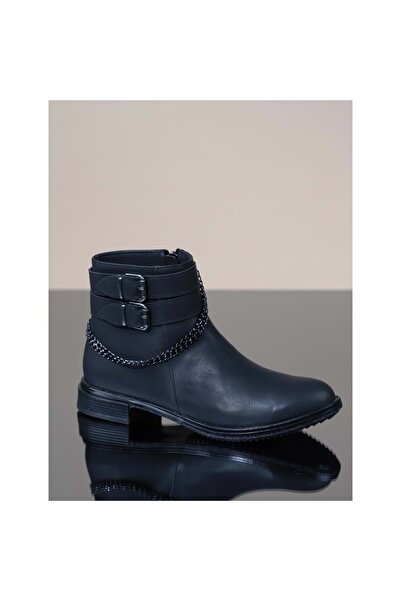 Pabuçhan Ayakkabı&Çanta Pabuçhan 0634 Γυναικείες μπότες με επίπεδη αντιολισθητική σόλα μεγάλου μεγέθους (41-42) - Btmk00634-black-41