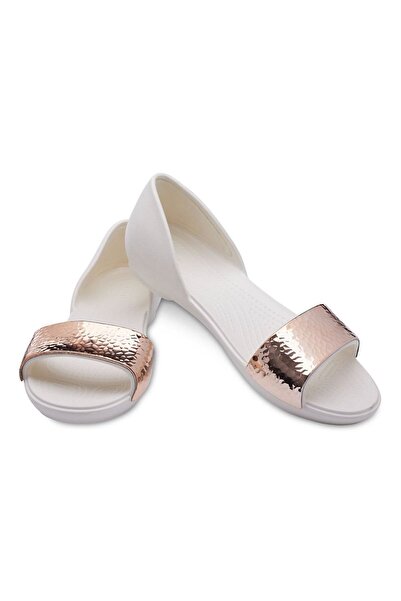 Crocs Lina Dorsay Hammered Met Flt W Kadın Sandalet 205140