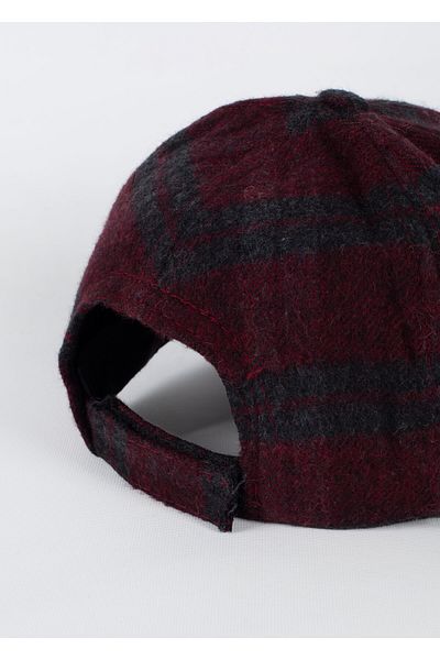 MinaCarin Unisex Stamp Dark Tone Plaid Pattern Adjustable Hat