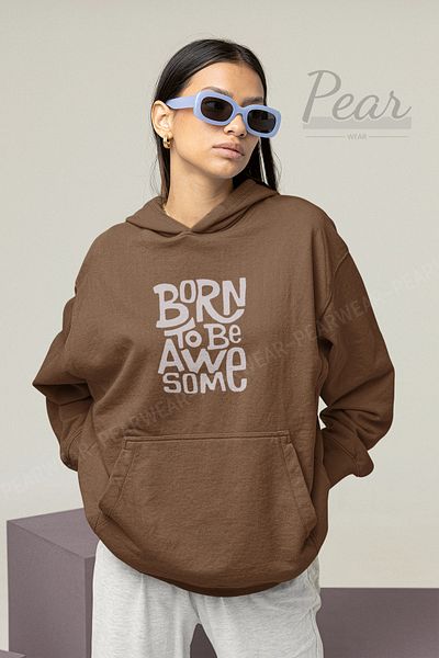 Pear Wear Страхотен дамски суитшърт с качулка и 3 нишки с повдигнат дизайн
