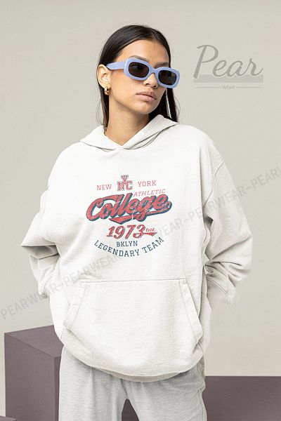 Pear Wear Hanorac oversize pentru damă cu imprimeu College