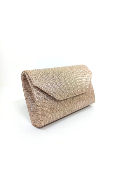 dizaynbag Kadın pudra simli mini kutu abiye çanta