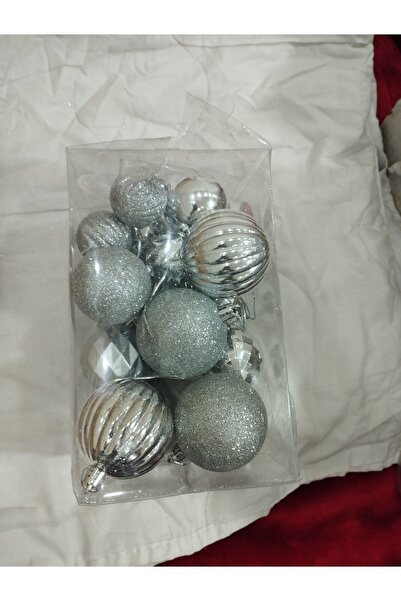 Lider MAGNESİA Γυαλιστερά μεικτά στολίδια χριστουγεννιάτικου δέντρου των 20, προσθέτουν κομψότητα σε ασημί τόνους