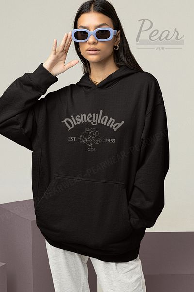 Pear Wear Дамски суитшърт с качулка и 3 нишки с щампа на Disneyland