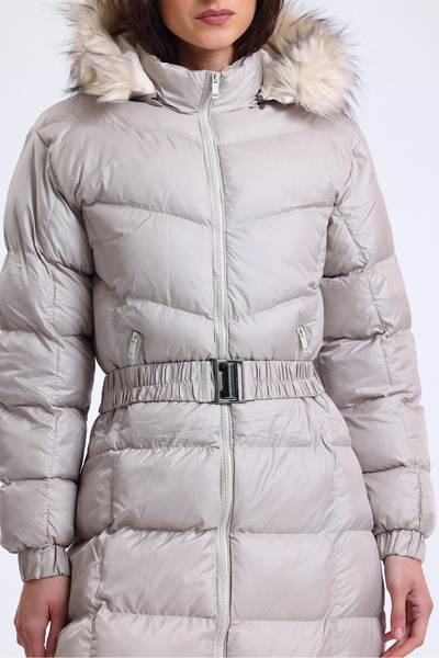 TWILLS Coat puffer long fluffy pocket hooded normal fit coat women TWILLS