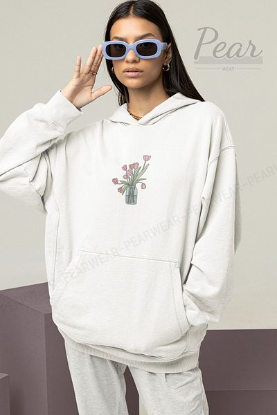 Pear Wear Hanorac oversize pentru damă cu imprimeu floral