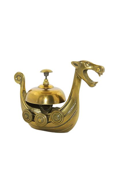 keyfimshop Decorative Brass Reception Bell 15*18 Cm