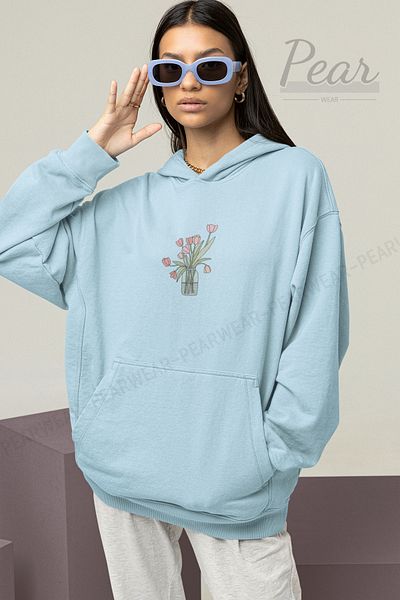 Pear Wear Hanorac oversize pentru damă cu imprimeu floral