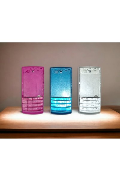 OEM Nokia X3-02 Kasa Kapak Tuş Takımı X3-02 Uyumlu Mavi Renk Orta Kasa Ön Kap...