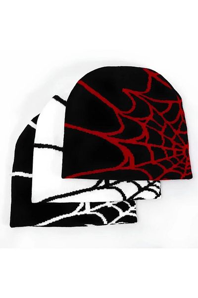 Violon Spider-web Spider Web Model White Winter Unisex Knitwear Beret