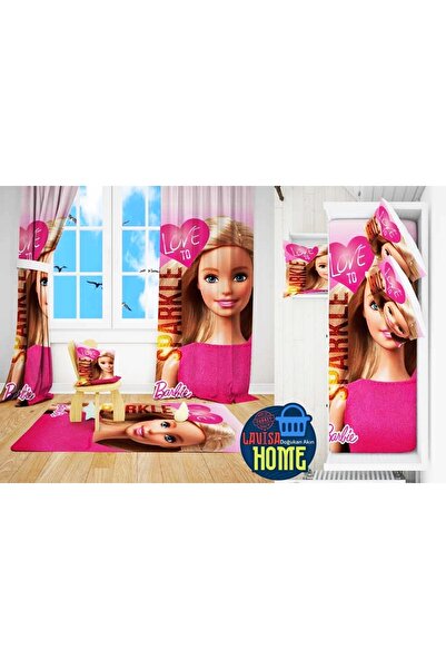 Lavisa Barbie Model Dijital Baskı 2 fon Perde & Yatak Örtüsü ve Yastık Kılıfı...
