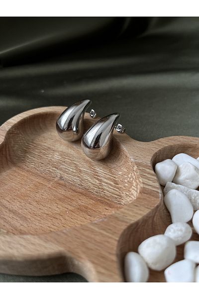 xUPING Drop Silver Teardrop Steel Earrings
