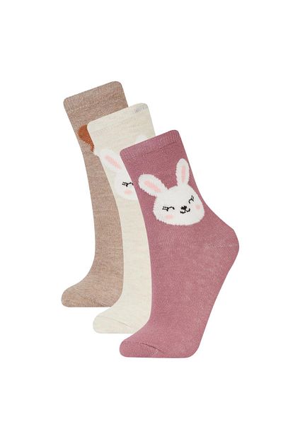 DeFacto 3-teilige lange Baumwollsocken für Mädchen A6577a8ns