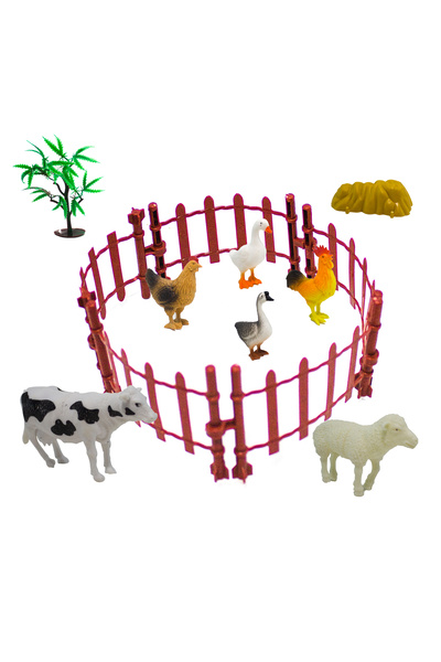 Erzi Oyuncak Çiftlik Hayvanları Kümes hayvanları Çitli Set 13 Parça