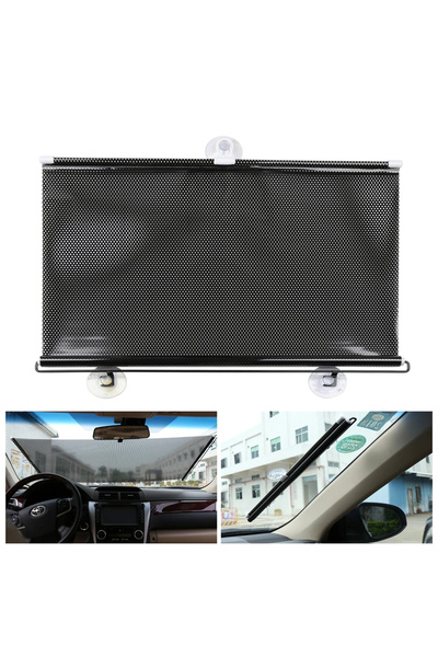 Powermaster مظلة شمسية سوداء 50 × 125 سم مع كوب شفط