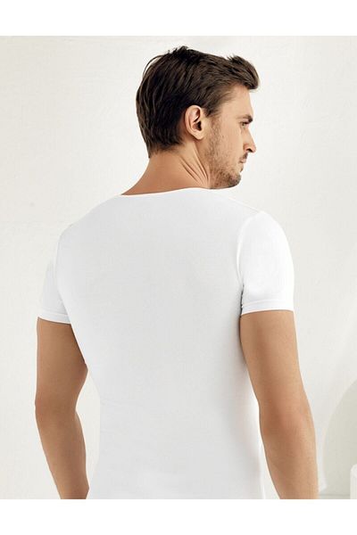Şahinler Men's White Short Sleeve Lycra Undershirt