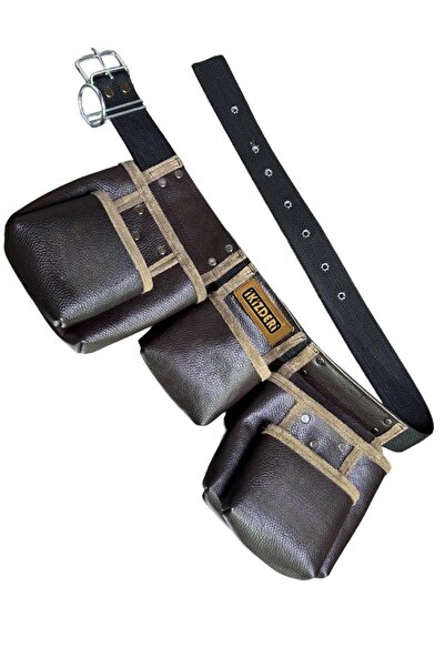 İKİZ DERİ ÜRÜNLERİ Palaska Kemerli 5 Bölmeli Deri Çivi Önlüğü