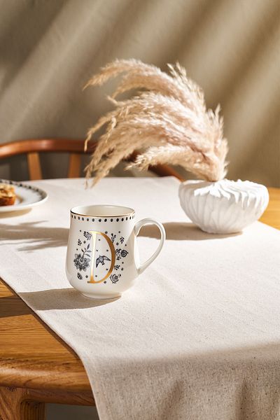 Emsan Artisan D Letter New Bone Mug 220 ml