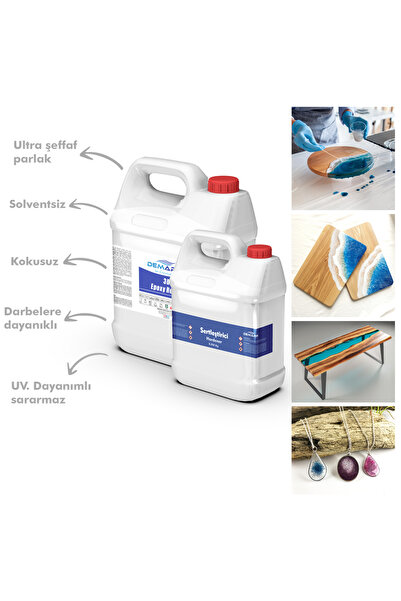 Demarin Ultra Şeffaf Döküm Tipi Kristal Clear Epoksi Reçine 25 kg Set