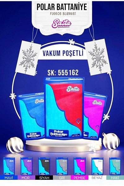 Sasta Polar Blanket 180x210cm Double (TV - TELEVISION) - Gray